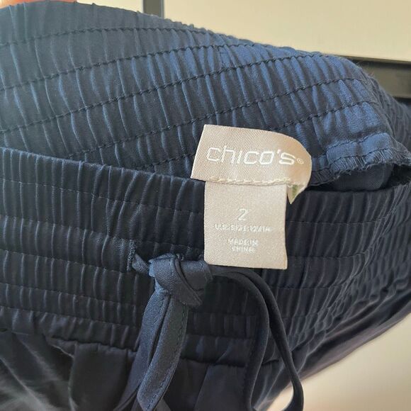 Chico’s silky Blue Split maxi skirt size 12/14 lightweight flowy - Picture 7 of 9